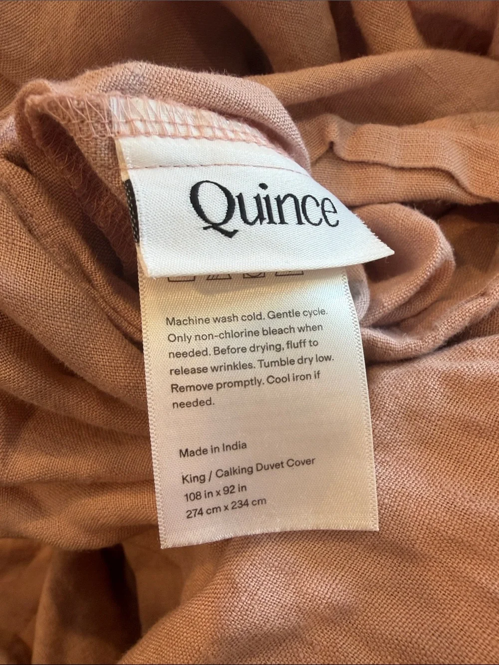 Quince European Linen Duvet Cover King Cal King Dusty Mauve